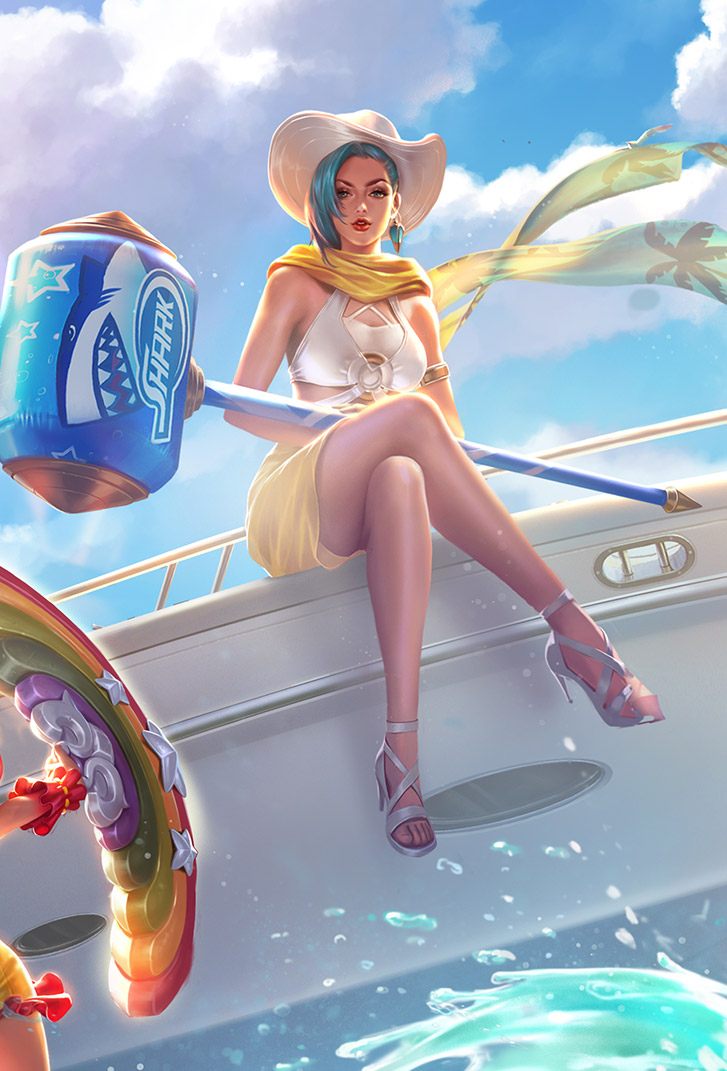 钟无艳王者荣耀皮肤海滩丽影高清无水印手机壁纸