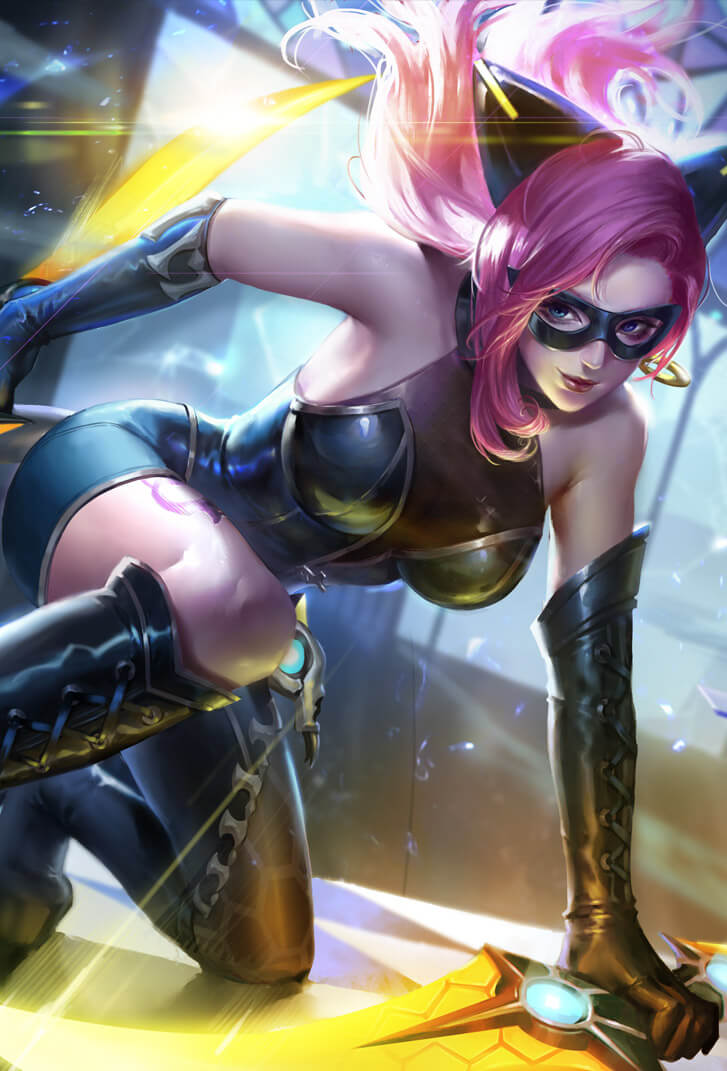 阿轲王者荣耀皮肤暗夜猫娘高清无水印手机壁纸