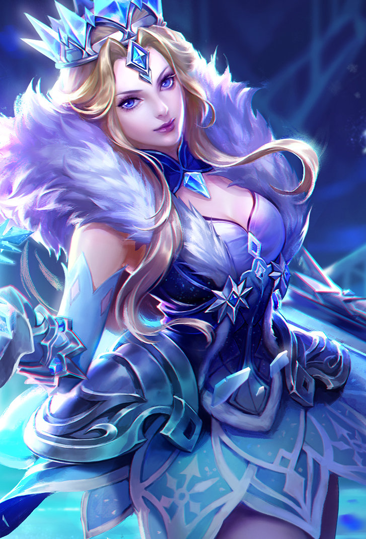 雅典娜王者荣耀皮肤冰冠公主高清无水印手机壁纸
