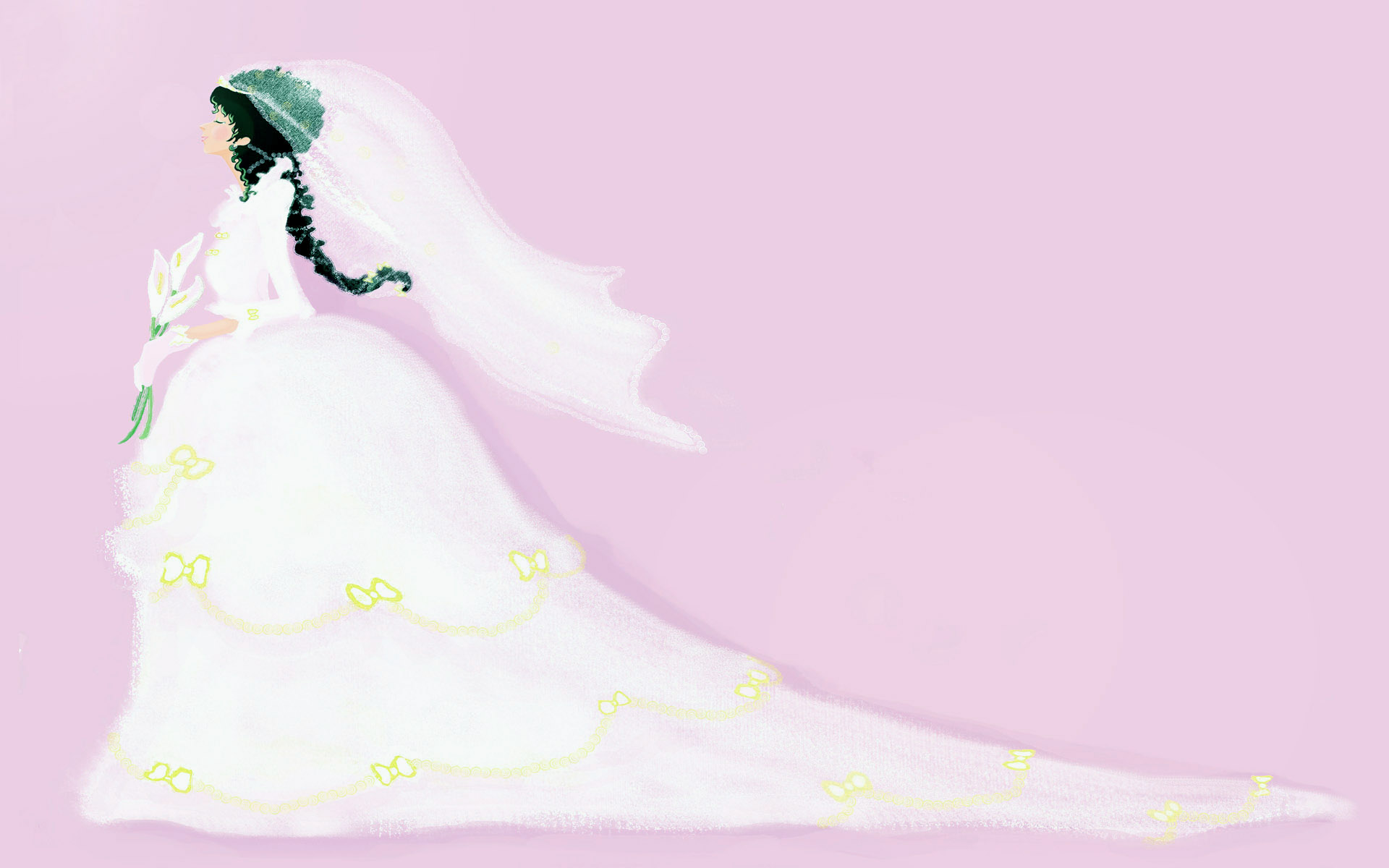 温馨手绘女孩浪漫艺术壁纸1920x1200