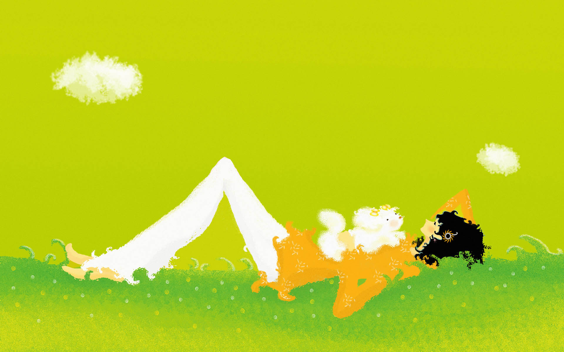 治愈系手绘少女浪漫壁纸1920x1200