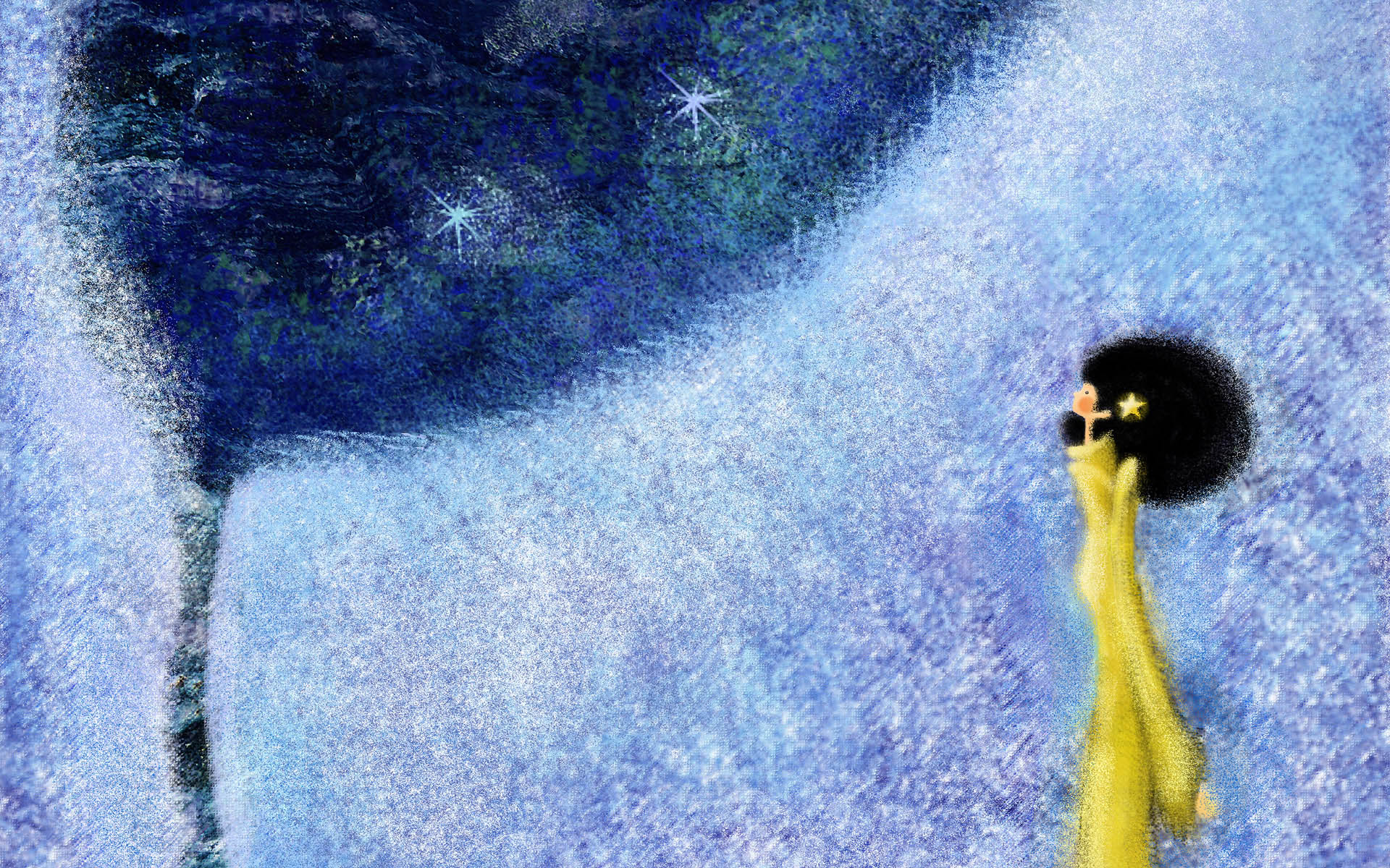 梦幻治愈手绘女孩图片精选1920x1200