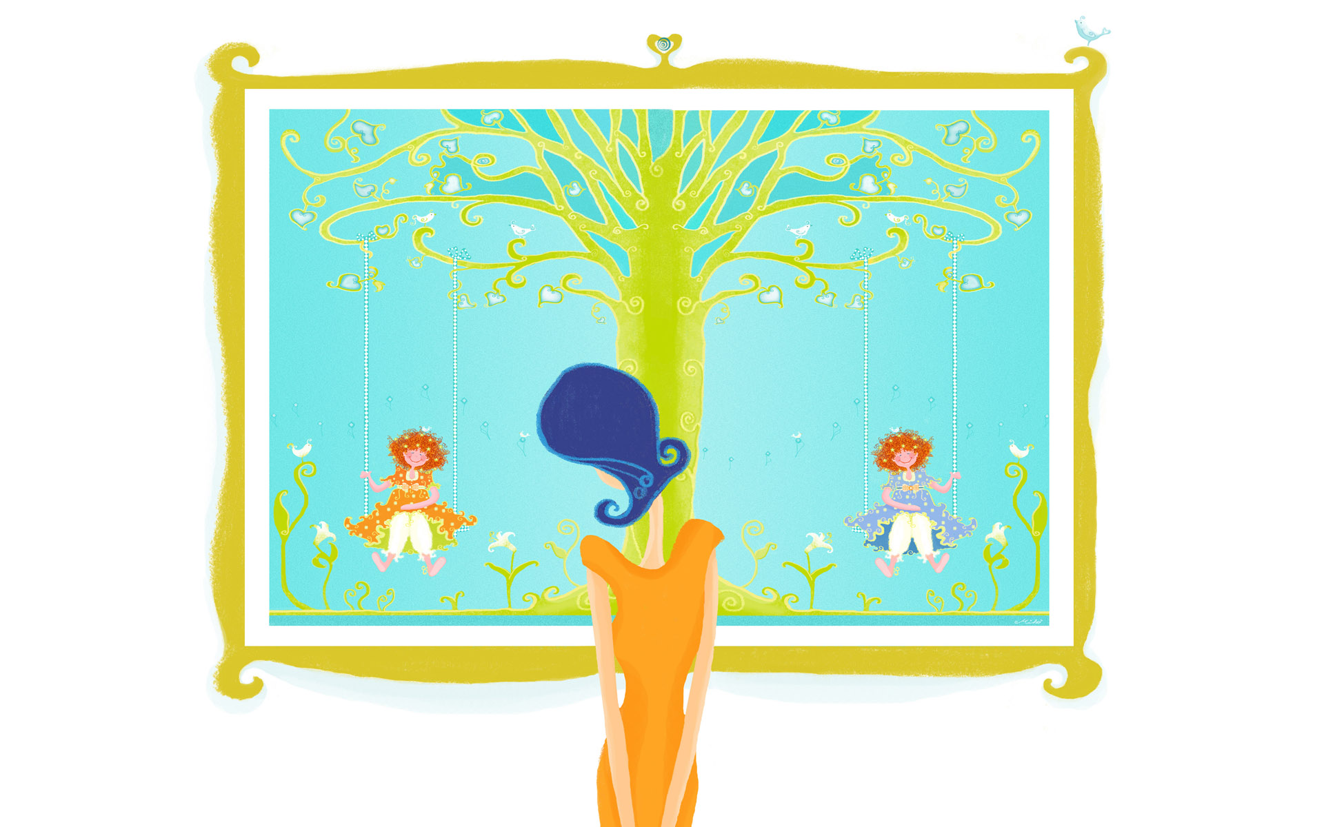 甜美艺术手绘女孩浪漫图集1920x1200