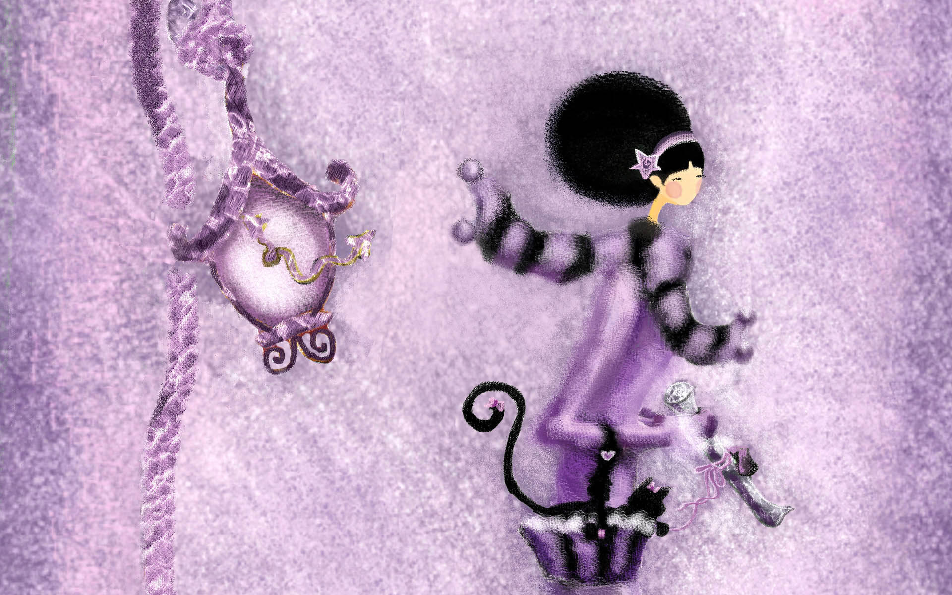 唯美甜美手绘浪漫女孩桌面1920x1200