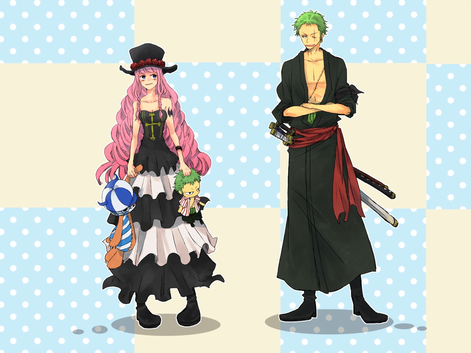 壁纸高清海贼王和风国风创意融合1600x1200