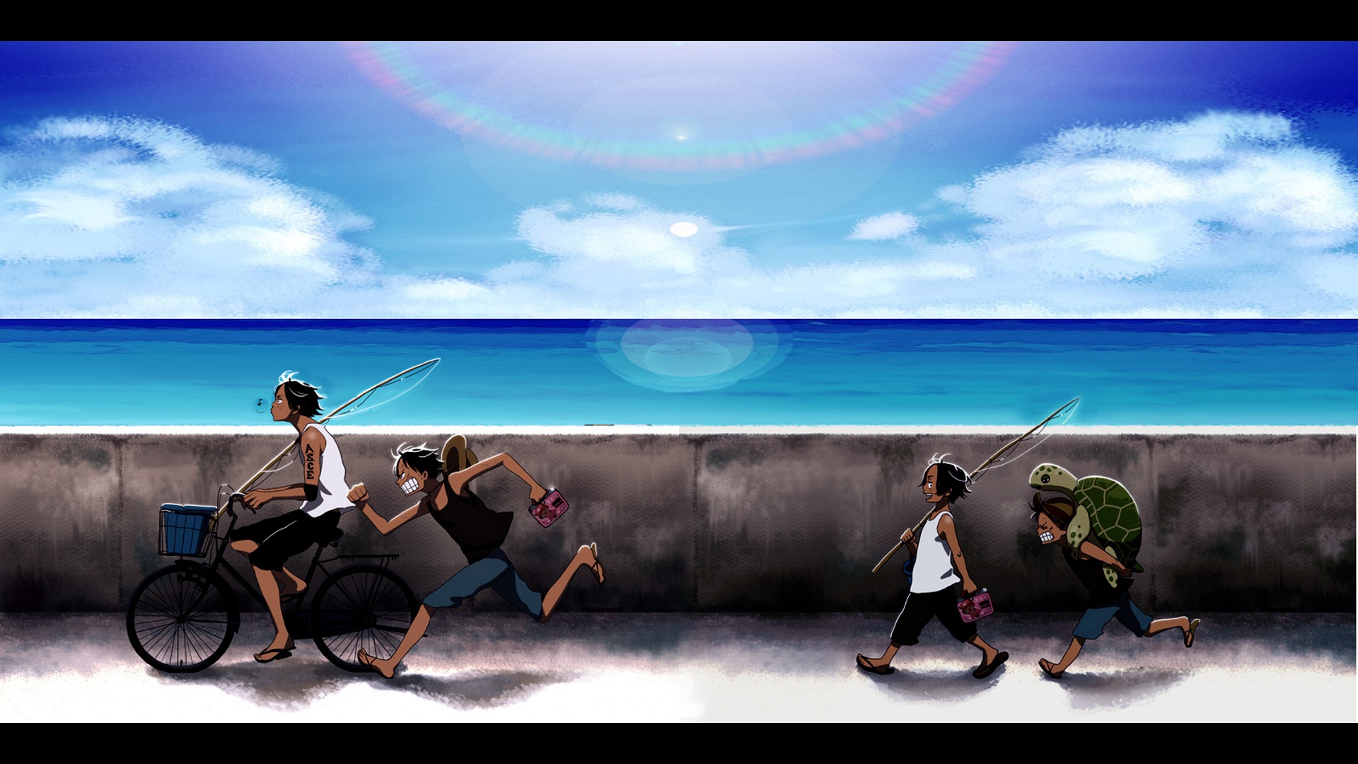 海贼王高清壁纸火焰斗志燃烧不灭1920x1080