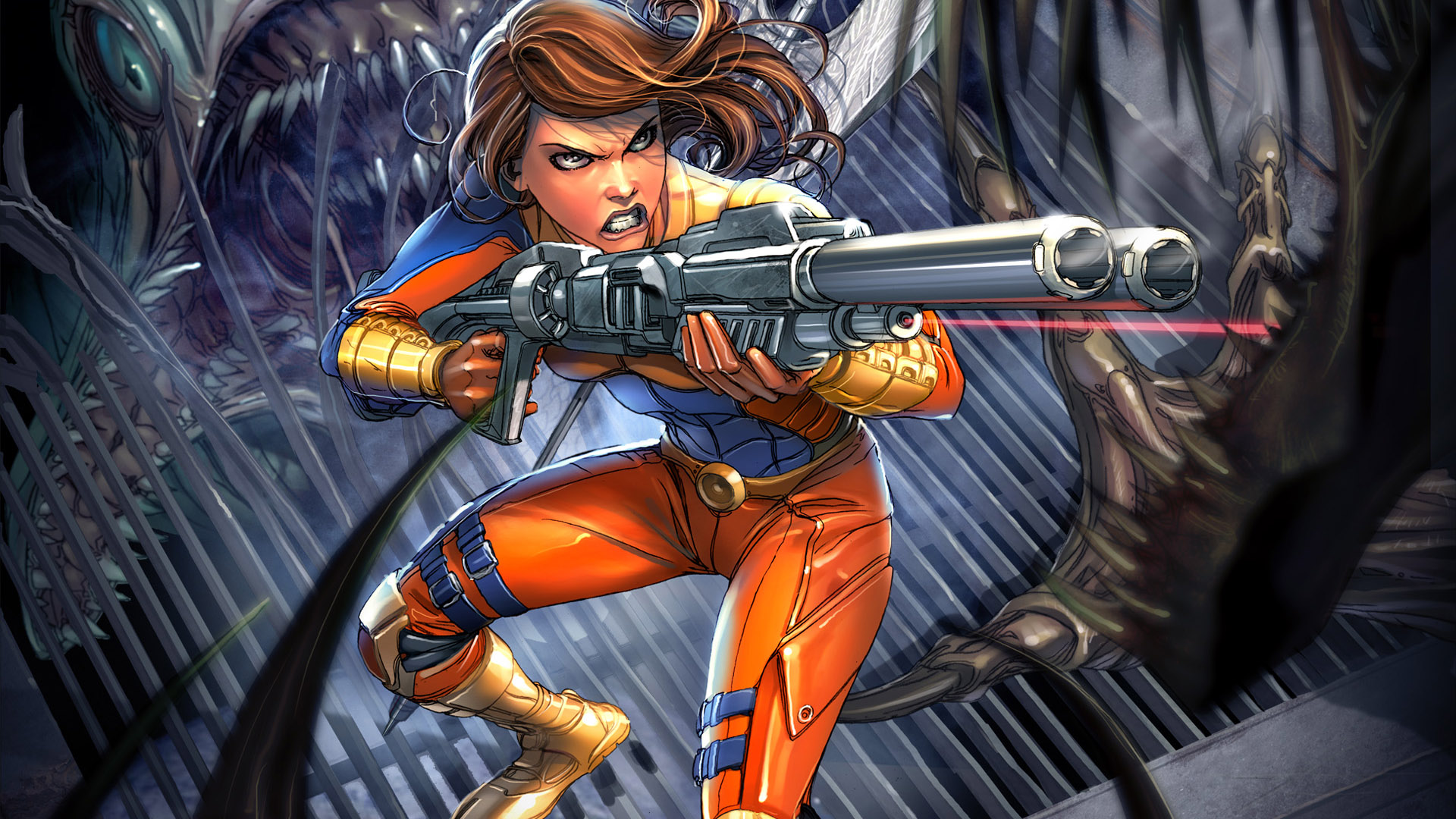 科幻游戏美女机甲伴侣壁纸1920x1080