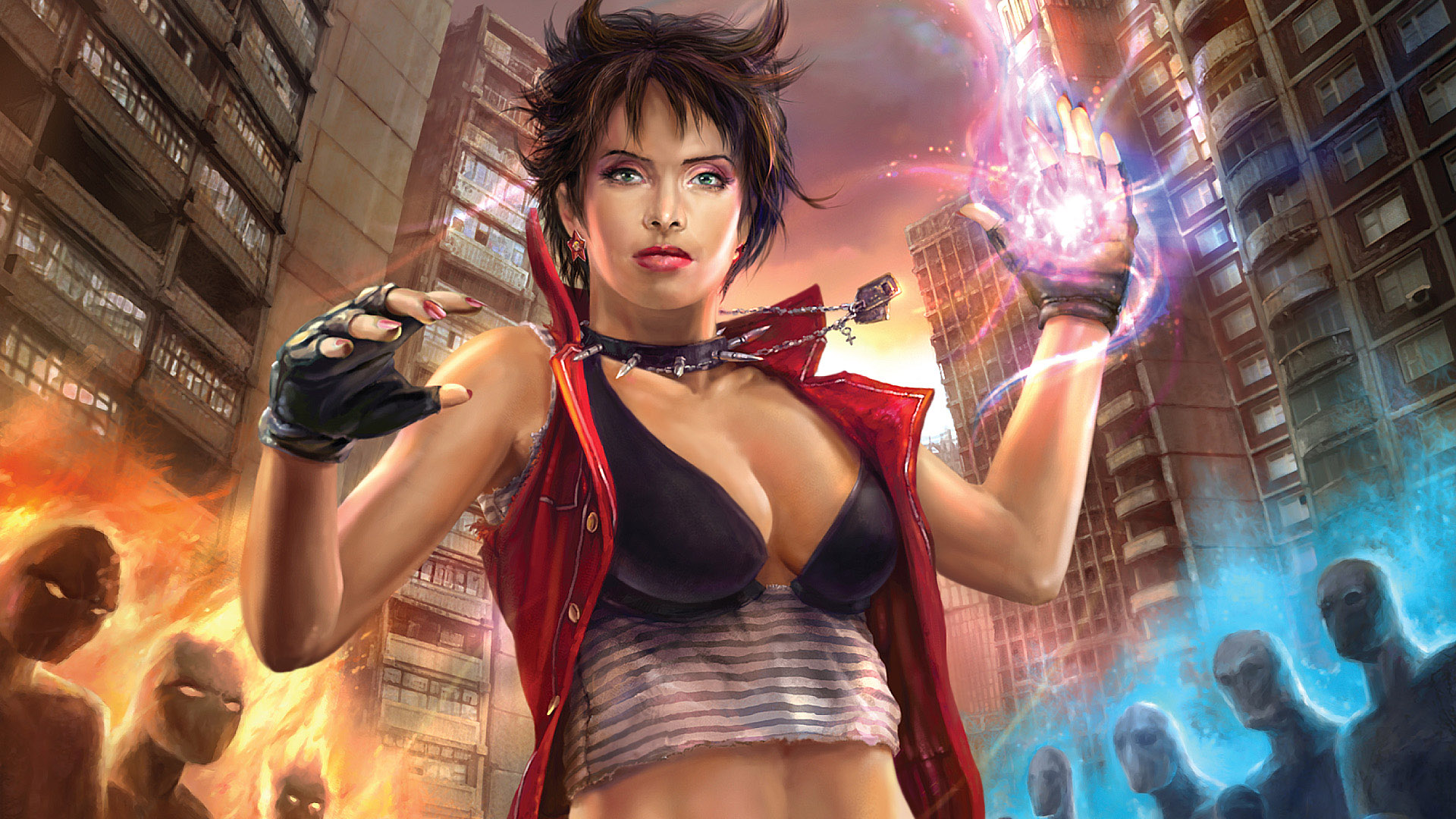 游戏美女飞翔时的自由姿态壁纸1920x1080