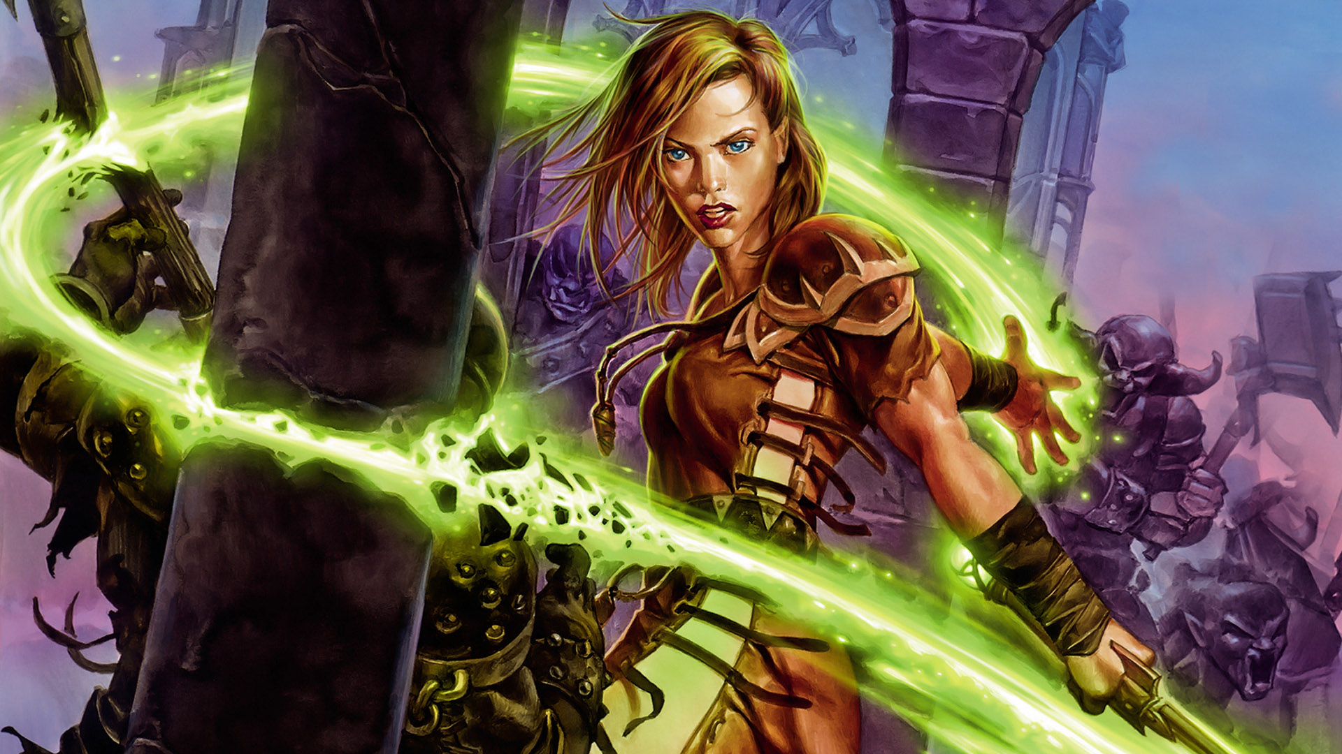 游戏美女守护时的坚定眼神壁纸1920x1080