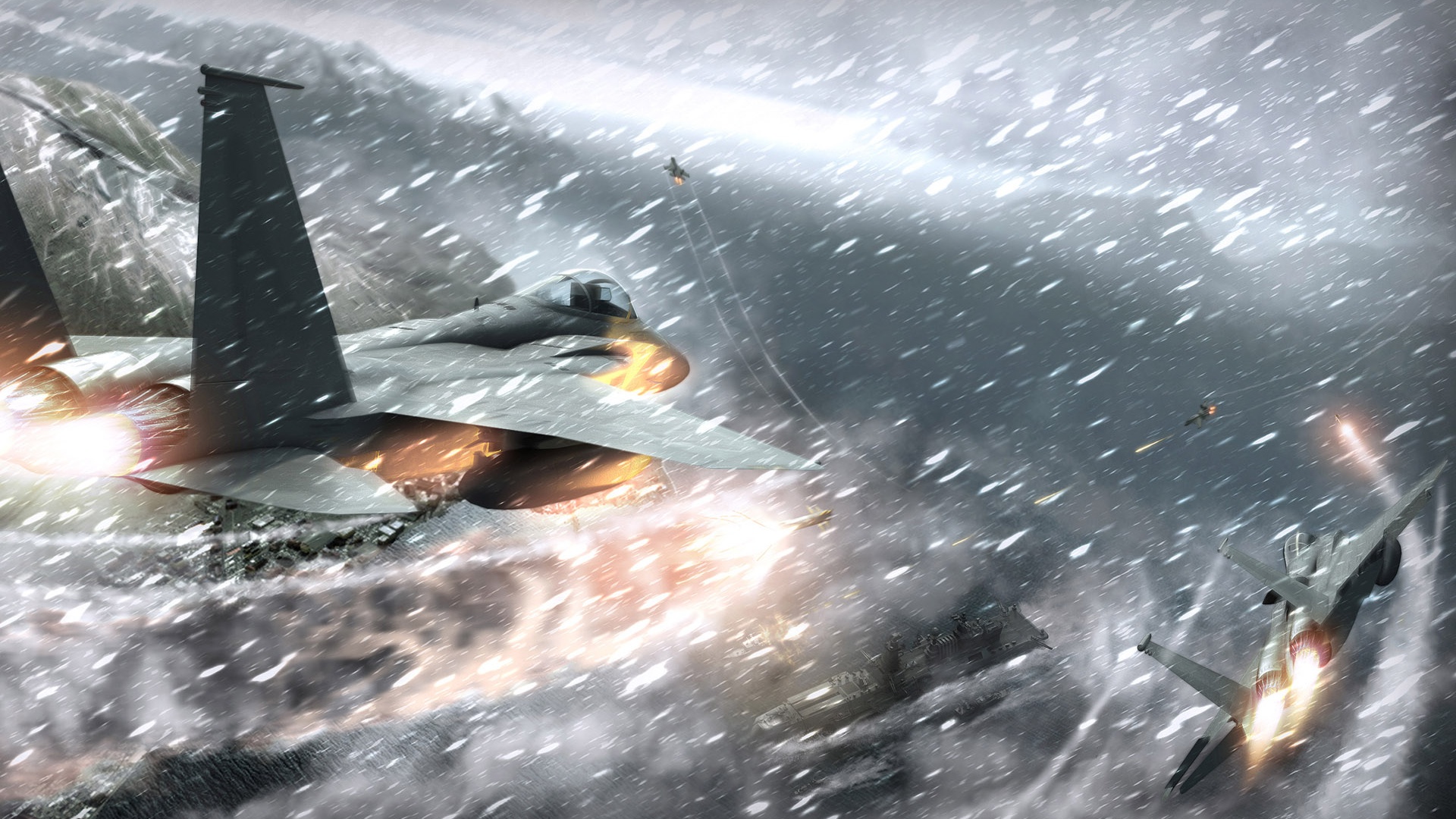 皇牌空战高清墙纸雪山脉络上空巡航1920x1080