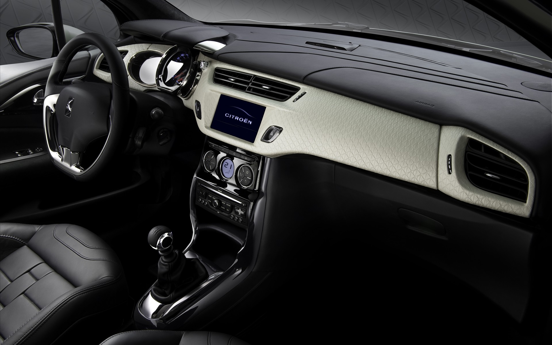 豪华驾驶室壁纸智能方向盘控制1920x1200