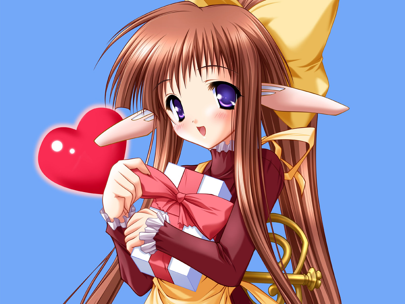 动漫少女壁纸甜蜜的星空之下1600x1200